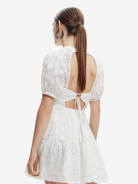 Desigual Bílé dámské vzorované šaty Desigual Limon