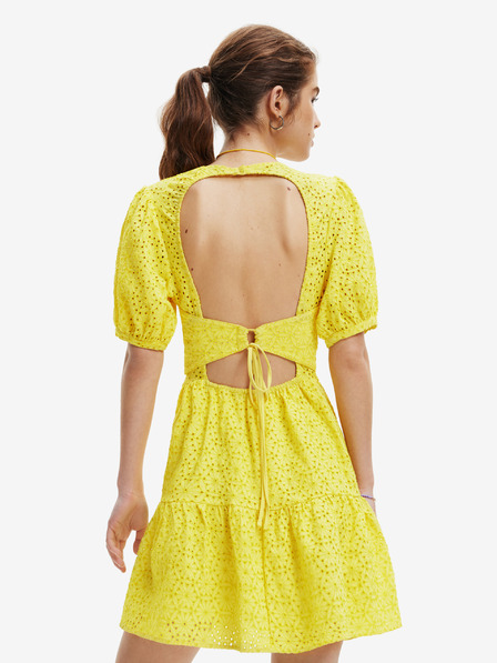 Desigual Žluté dámské vzorované šaty Desigual Limon
