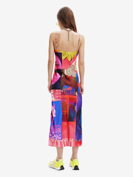 Desigual Červené dámské vzorované maxišaty Desigual Montpellier