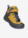 Keen Žluté dětské kožené kotníkové outdoorové boty Keen Redwood Mid