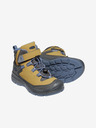 Keen Žluté dětské kožené kotníkové outdoorové boty Keen Redwood Mid