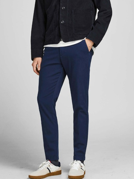 Jack & Jones Tmavě modré slim fit kalhoty Jack & Jones Stollie