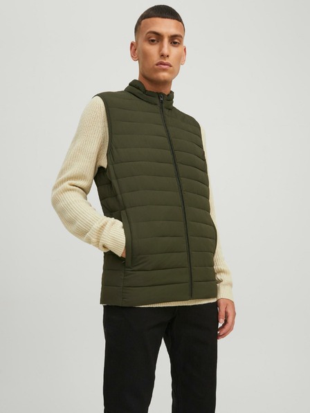 Jack & Jones Khaki prošívaná vesta Jack & Jones