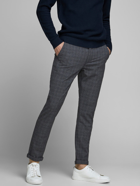 Jack & Jones Šedé vzorované kalhoty Jack & Jones Marco