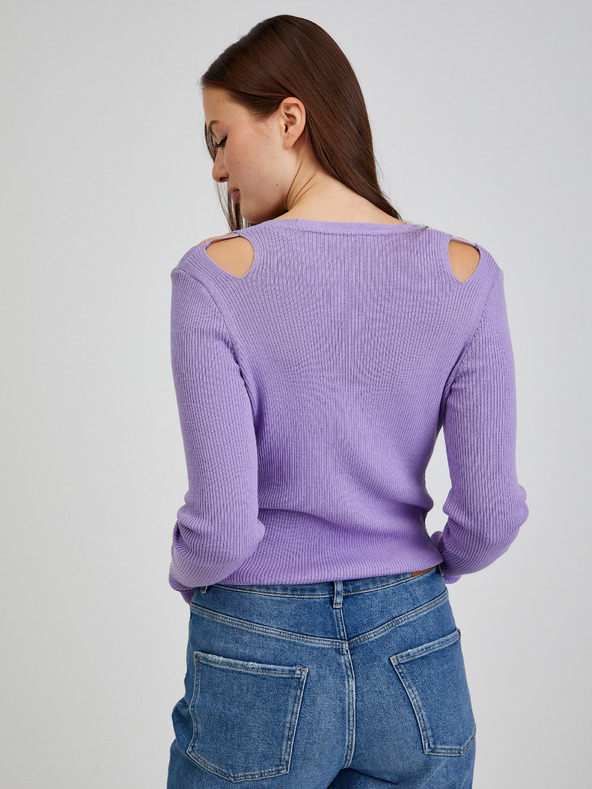 Orsay Fialový dámský kardigan s průstřihy ORSAY