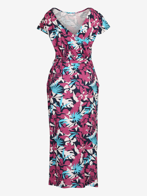 ALPINE PRO Modro-růžové dámské vzorované šaty ALPINE PRO CODDA