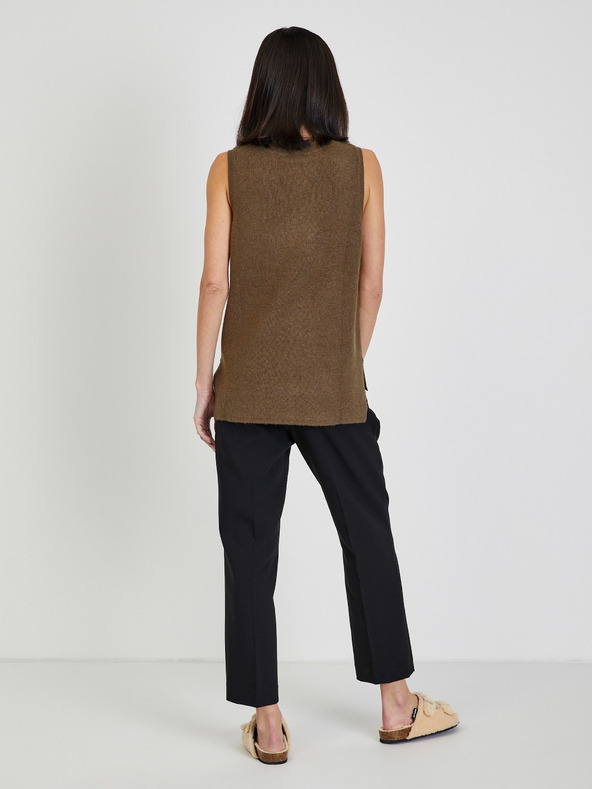 Vila Hnědá dámská svetrová vesta VILA Ril