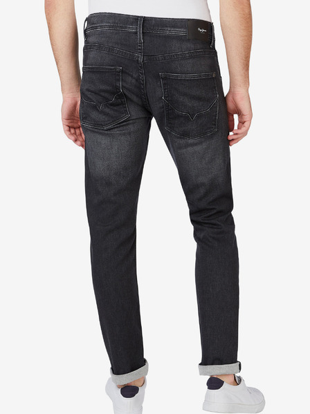 Pepe Jeans Černé pánské straight fit džíny Pepe Jeans Track