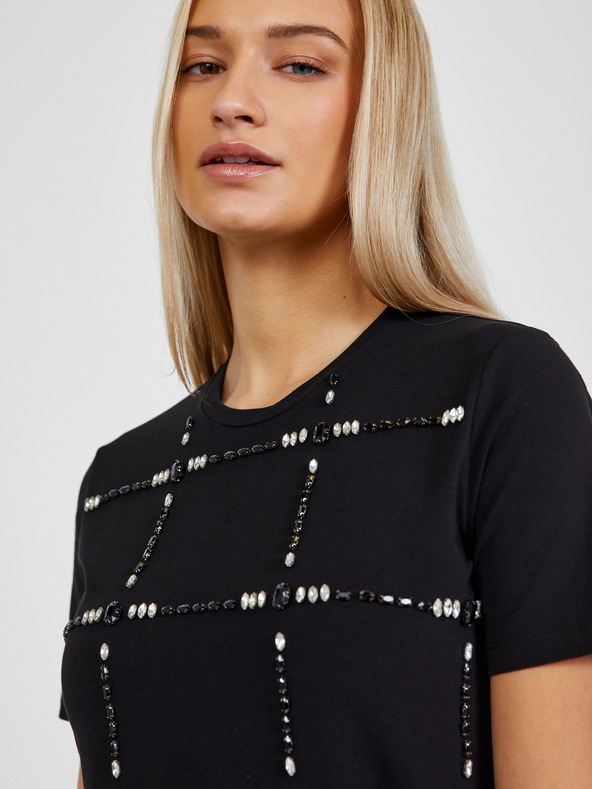 Liu Jo Černé dámské vzorované tričko Liu Jo