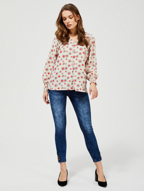 Moodo Krémová košile se vzorem Moodo