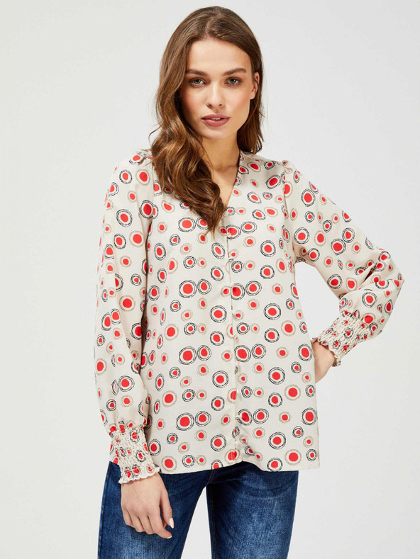 Moodo Krémová košile se vzorem Moodo