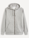Celio Světle šedá basic mikina s kapucí Celio Vethree