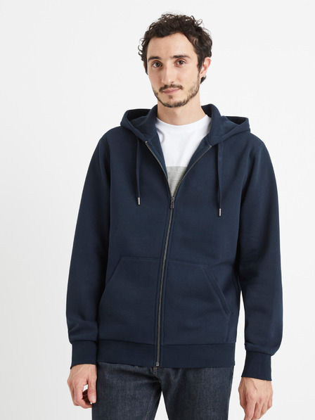 Celio Tmavě modrá pánská mikina s kapucí Celio Vethree