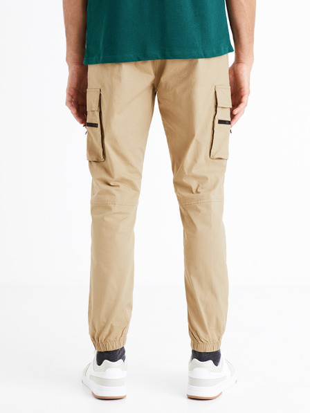 Celio Béžové pánské cargo kalhoty Celio Dozip