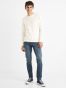 Celio Krémový pánský žebrovaný basic svetr Celio Dexter