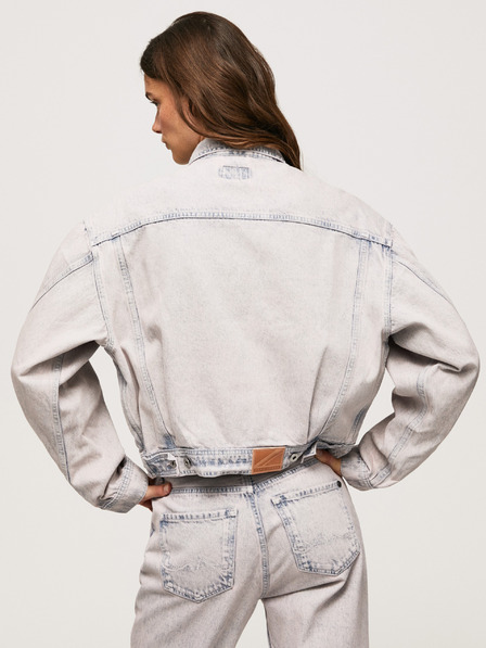 Pepe Jeans Modro-bílá dámská oversize džínová bunda Pepe Jeans Turner Rose