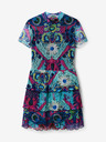 Desigual Modré dámské vzorované šaty Desigual Exeter-Lacroix