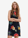 Desigual Černé dámské květované šaty Desigual Sundance