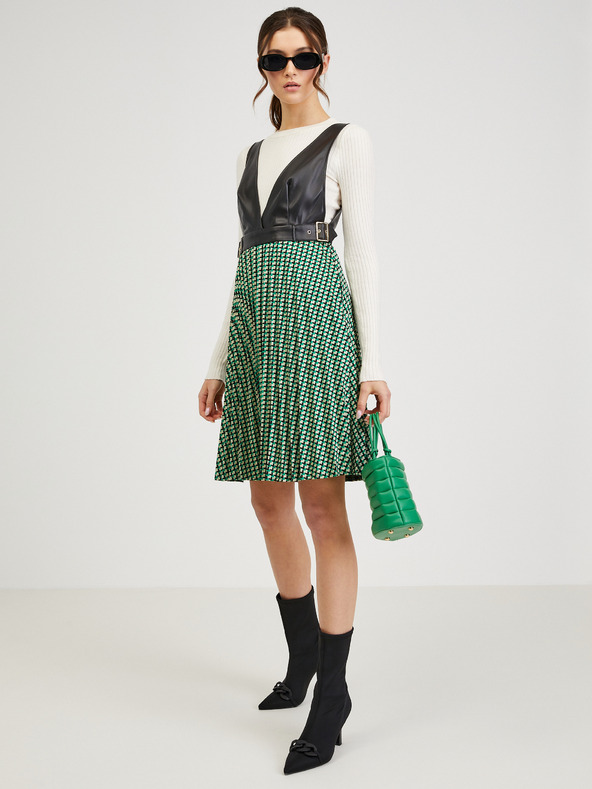 Orsay Černo-zelené dámské vzorované šaty ORSAY