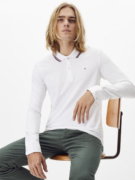 Celio Bílé pánské polo tričko Celio Necetwoml