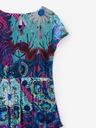 Desigual Růžovo-tyrkysové holčičí vzorované šaty Desigual Caleido
