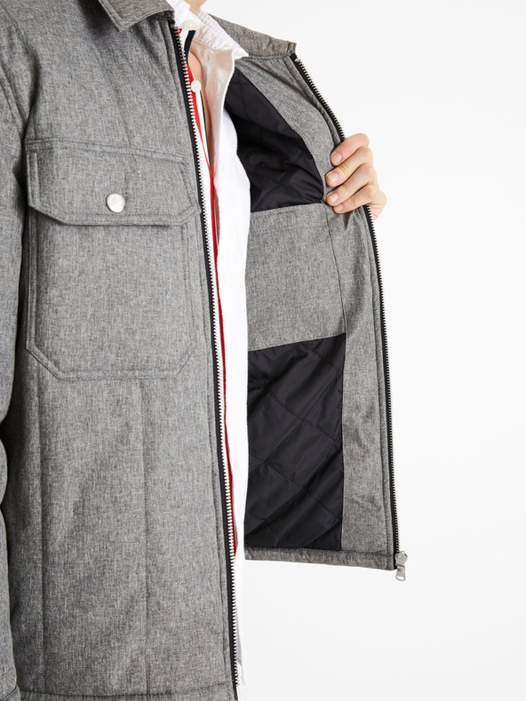 Celio Šedá pánská zimní bunda Celio Dustripes