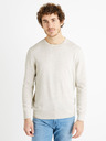 Celio Světle šedý pánský bavlněný basic svetr Celio Decoton