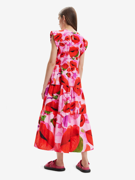 Desigual Růžové dámské vzorované maxišaty Desigual Tulip-Lacroix
