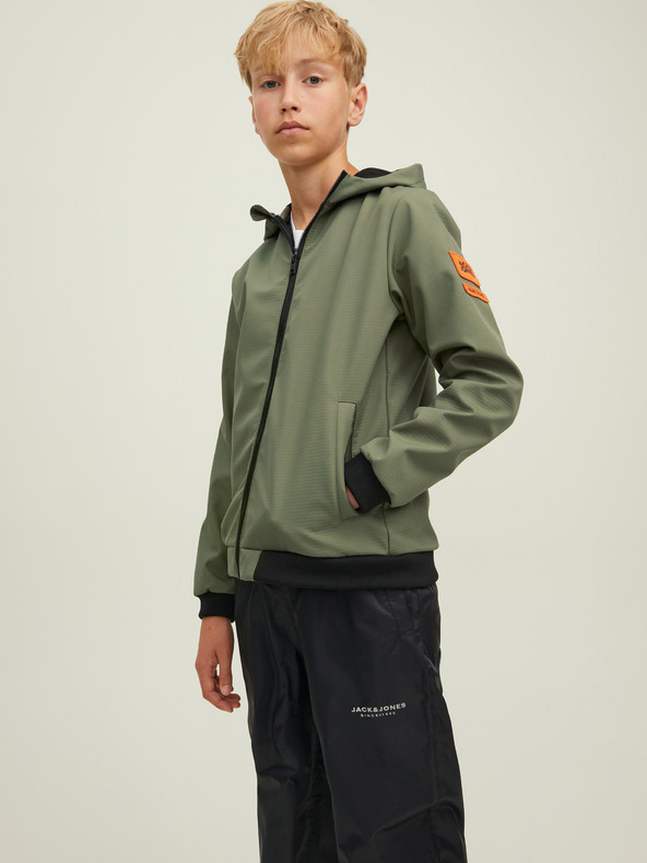 Jack & Jones Khaki klučičí lehká bunda s kapucí Jack & Jones Classic Waffle