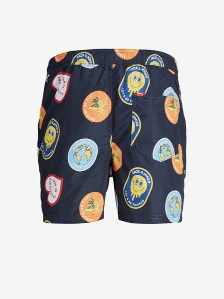 Jack & Jones Tmavě modré klučičí kraťasy s potiskem Jack & Jones Fiji