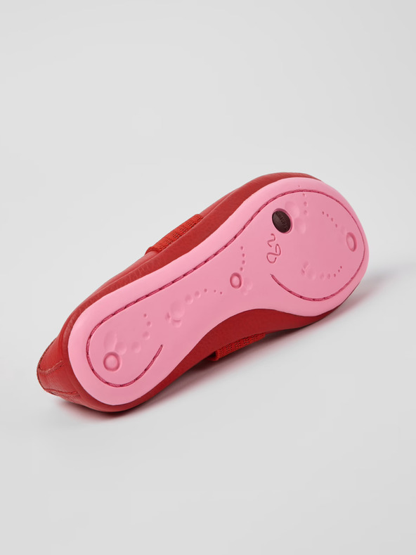 Camper Červené holčičí kožené baleríny Camper