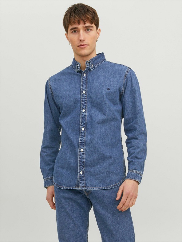 Jack & Jones Modrá pánská džínová košile Jack & Jones Felix