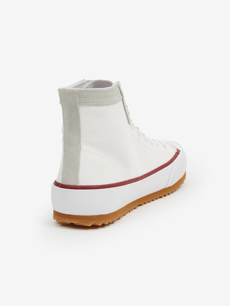 Diesel Bílé pánské kotníkové tenisky se semišovými detaily Diesel