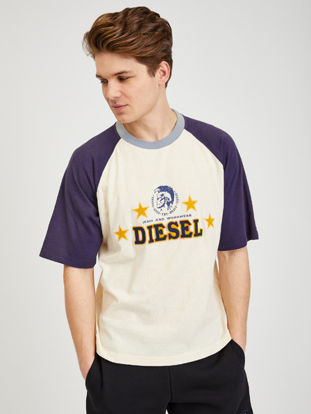 Diesel Modro-žluté pánské tričko Diesel