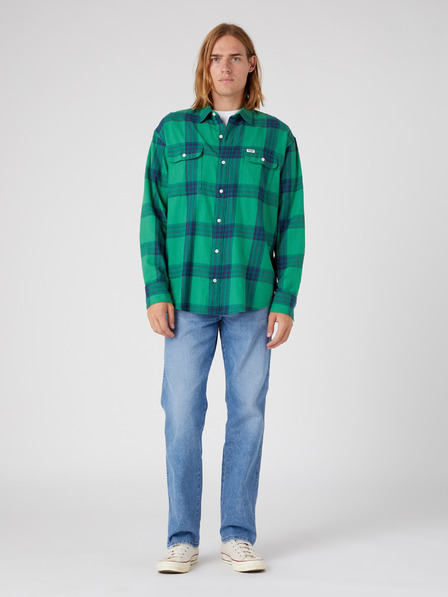 Wrangler Modro-zelená pánská kostkovaná košile Wrangler