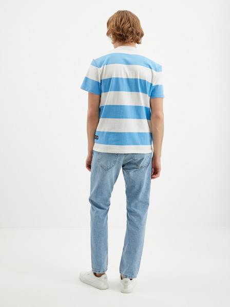 Tom Tailor Denim Bílo-modré pánské pruhované tričko Tom Tailor Denim