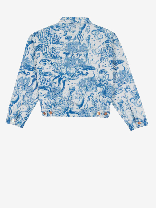 Wrangler Bílo-modrá dámská vzorovaná džínová bunda Wrangler