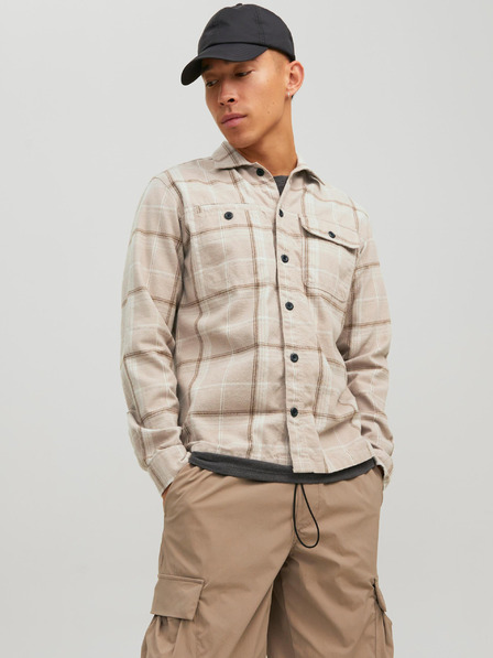Jack & Jones Krémová kostkovaná košile Jack & Jones Ben