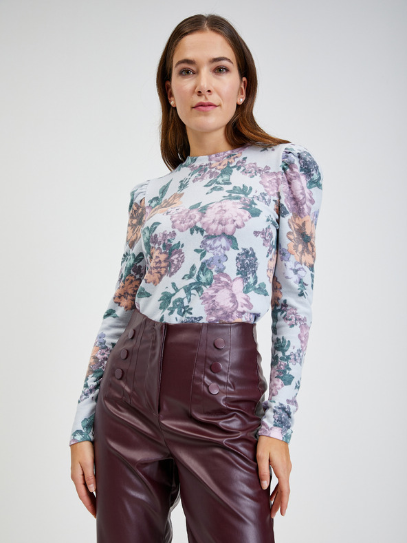 Orsay Vínové dámské zkrácené koženkové kalhoty ORSAY