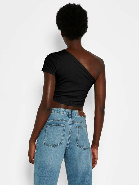 Noisy May Černý asymetrický crop top Noisy May Nini