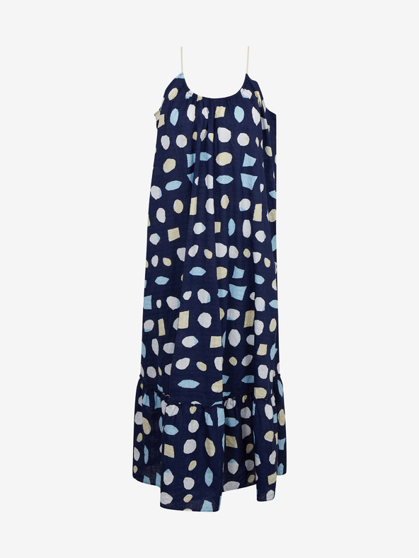 ZOOT.lab Tmavě modré dámské vzorované maxišaty s volánem ZOOT.lab Grete
