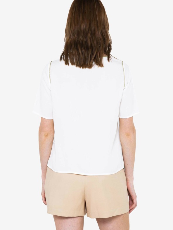 CAMAIEU Bílá halenka s průstřihy CAMAIEU