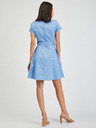 Orsay Modré dámské puntíkované šaty s páskem ORSAY