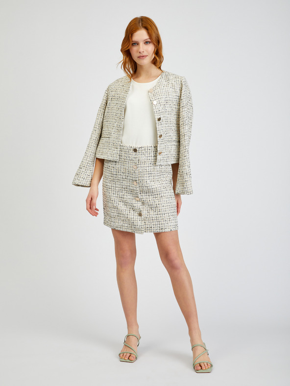 Orsay Béžová dámská tvídová sukně ORSAY