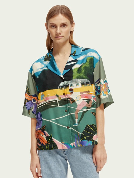 Scotch & Soda Zelená dámská vzorovaná košile Scotch & Soda