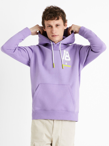 Celio Fialová pánská mikina s kapucí Celio Dragon Ball Z