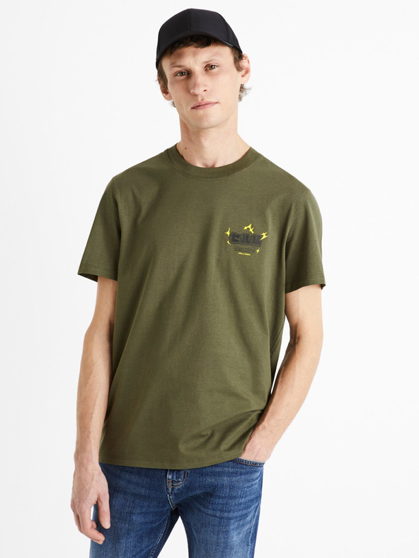 Celio Zelené pánské bavlněné tričko Celio Dragon Ball Z
