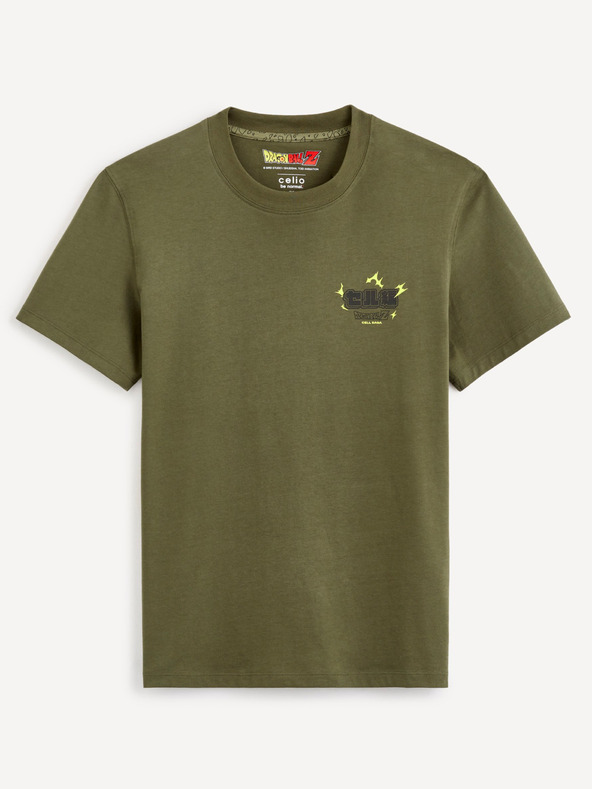 Celio Zelené pánské bavlněné tričko Celio Dragon Ball Z