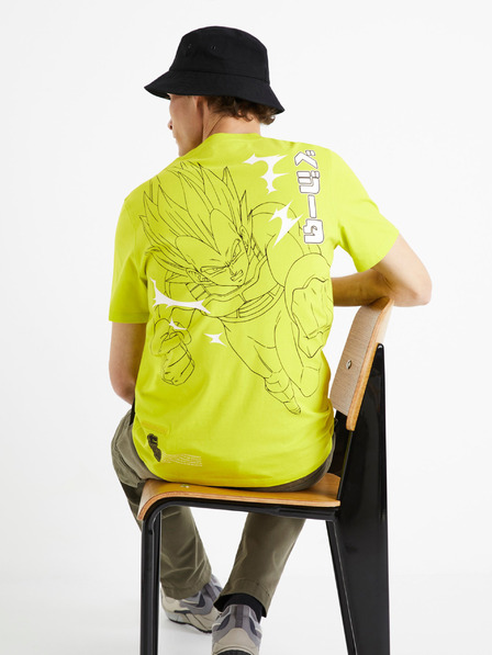 Celio Neonově žluté pánské tričko Celio Dragon Ball Z