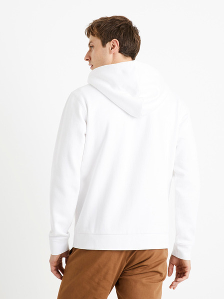 Celio Bílá mikina na zip Celio Vethree